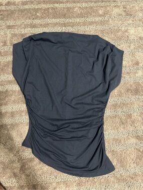 H&M Dark Grey Short Sleeve Asymmetric Top
